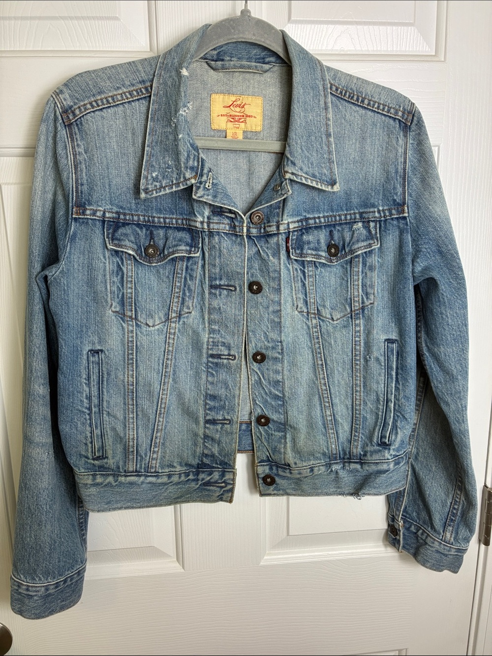 Levi's Light Blue Faded Crop Denim Jacket